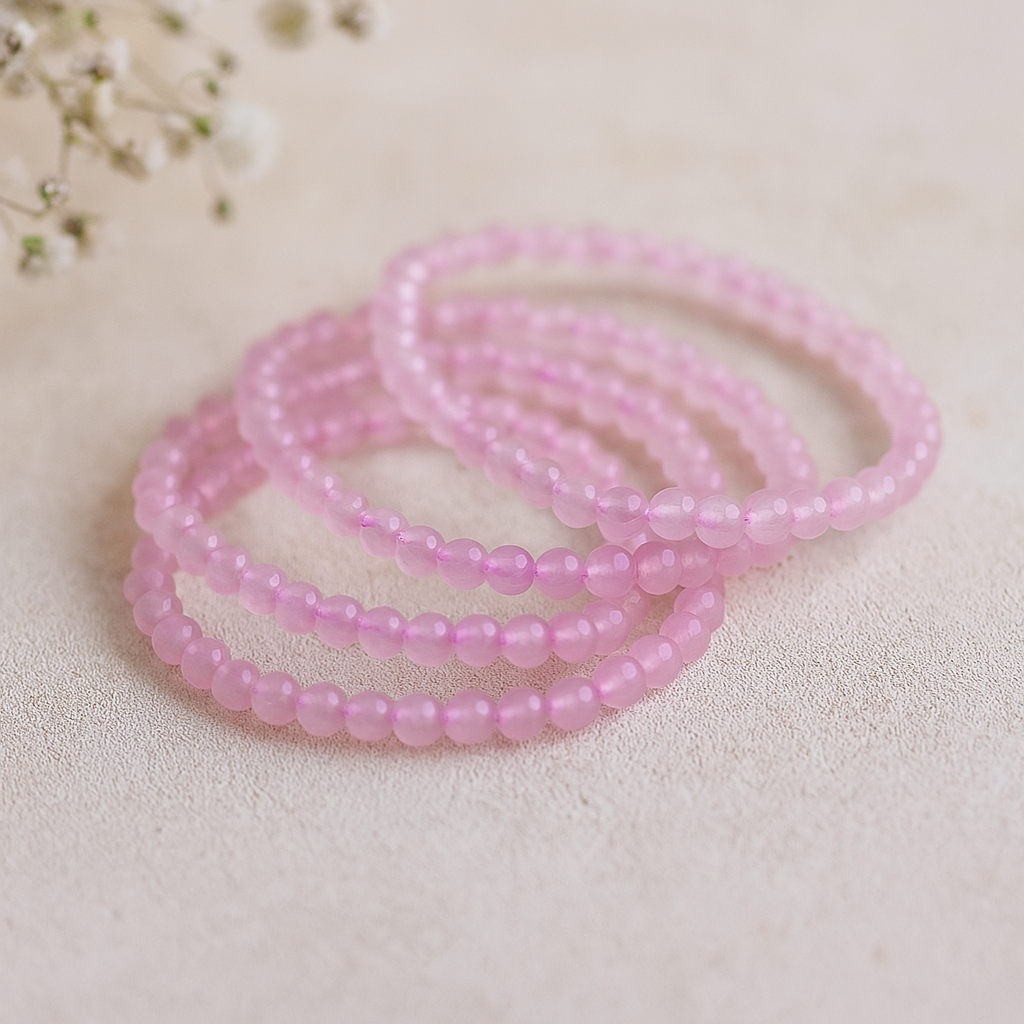 Rose Quartz 4MM Beads Bracelet