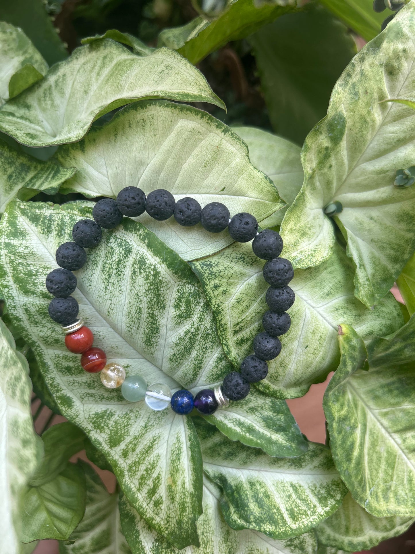 7 Chakra & Lava 8MM Beads Bracelet