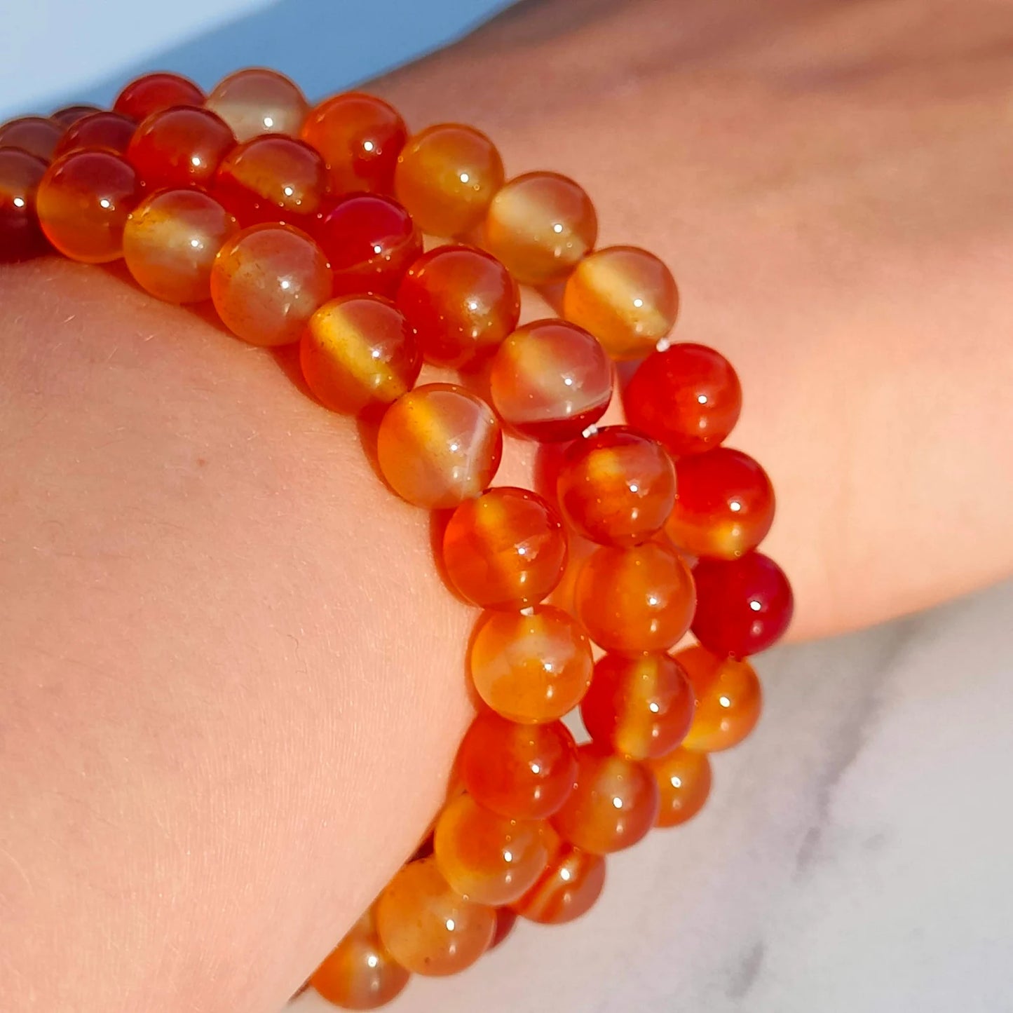 Carnelian 8MM Beads Bracelet