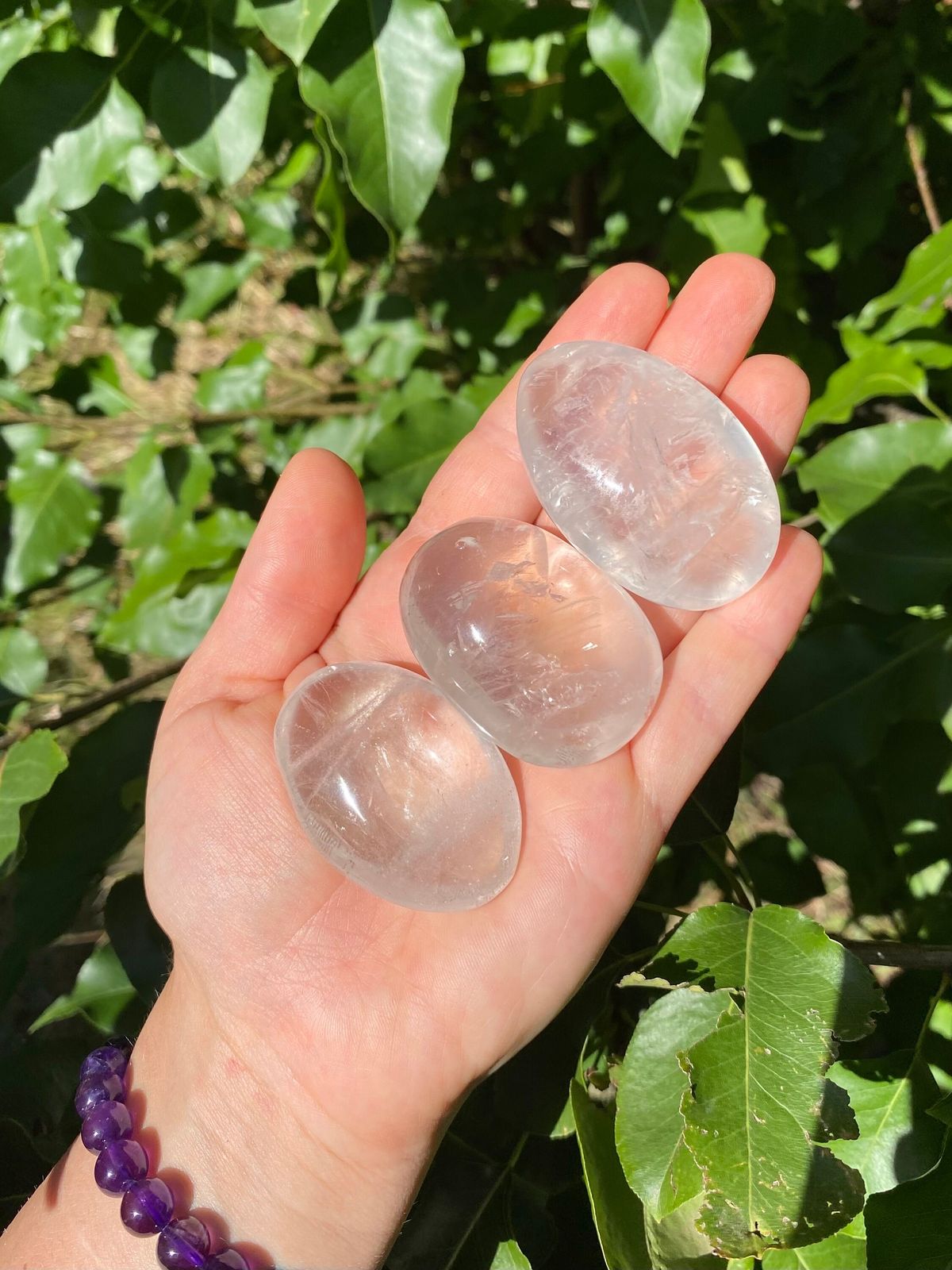 Clear Quartz Palm Stone