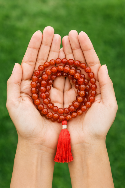 Carnelian 8MM 108 Beads Mala