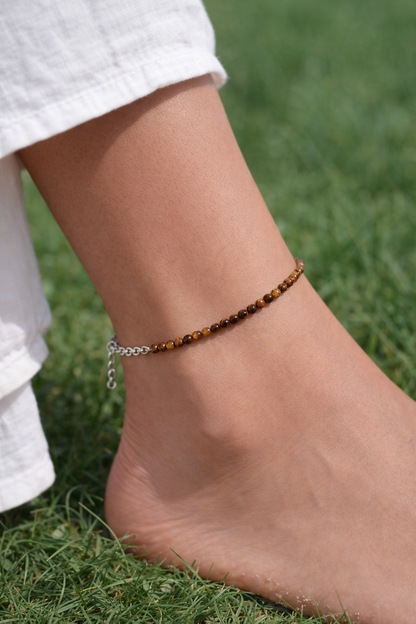 Tiger'S Eye 2MM Diamond Cut Bracelet/ Anklet