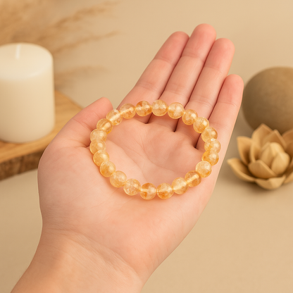Citrine 8MM Beads Bracelet