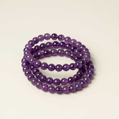Amethyst 8MM Beads Bracelet