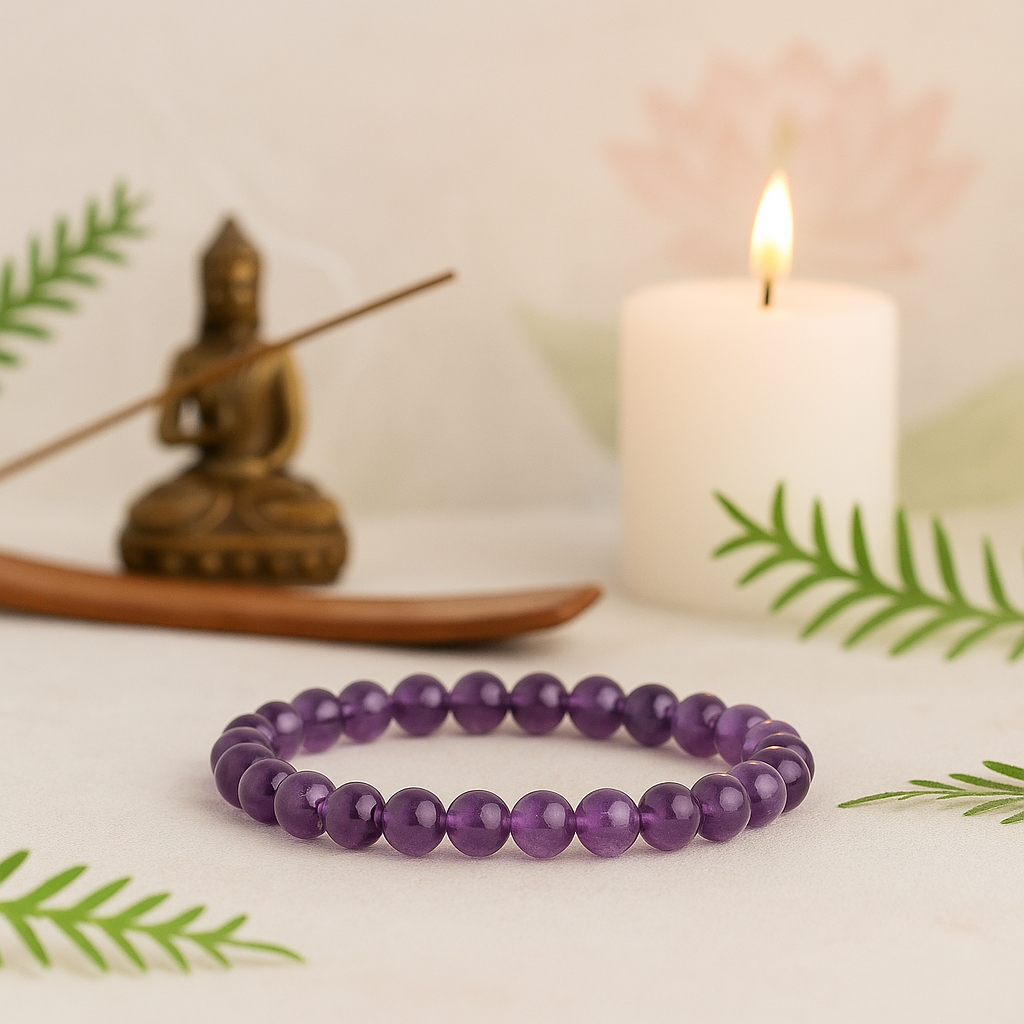 Amethyst 8MM Beads Bracelet