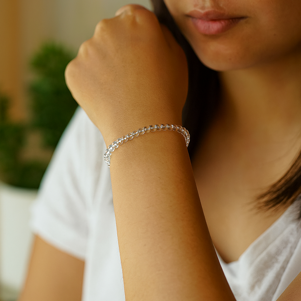 Clear Quartz 4MM Beads Bracelet