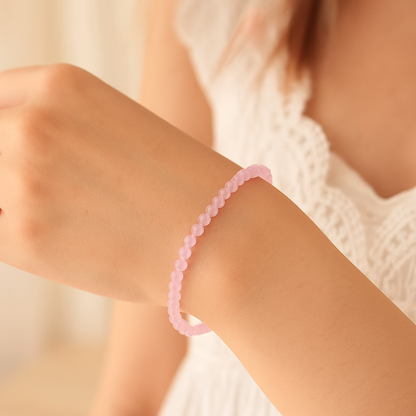Rose Quartz 4MM Beads Bracelet