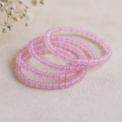 Rose Quartz 4MM Beads Bracelet