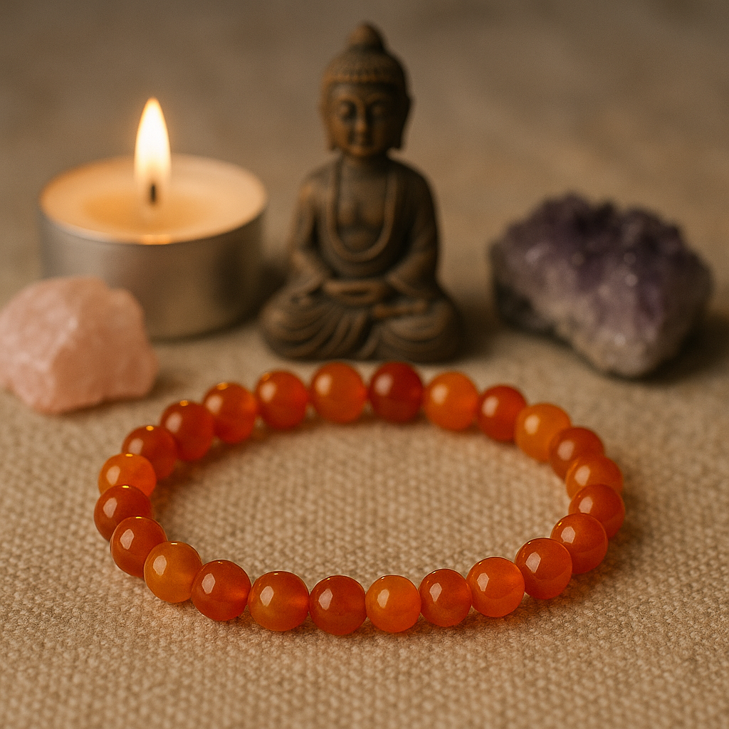 Carnelian 8MM Beads Bracelet