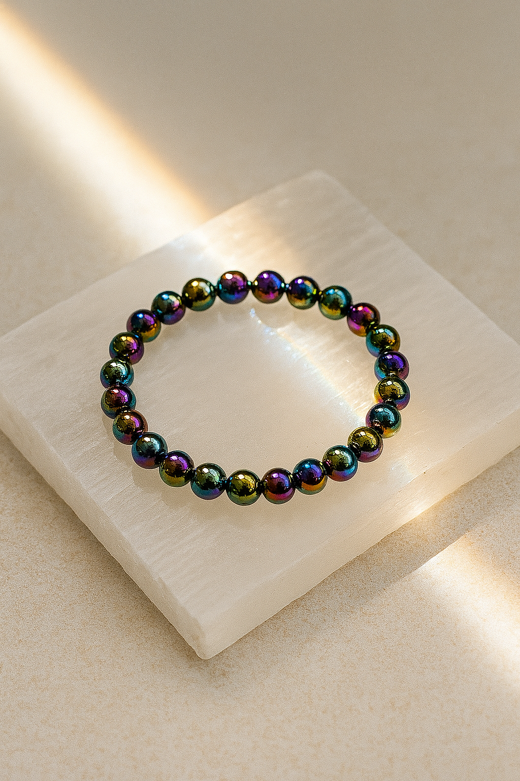 Rainbow Hematite 8MM Beads Bracelet