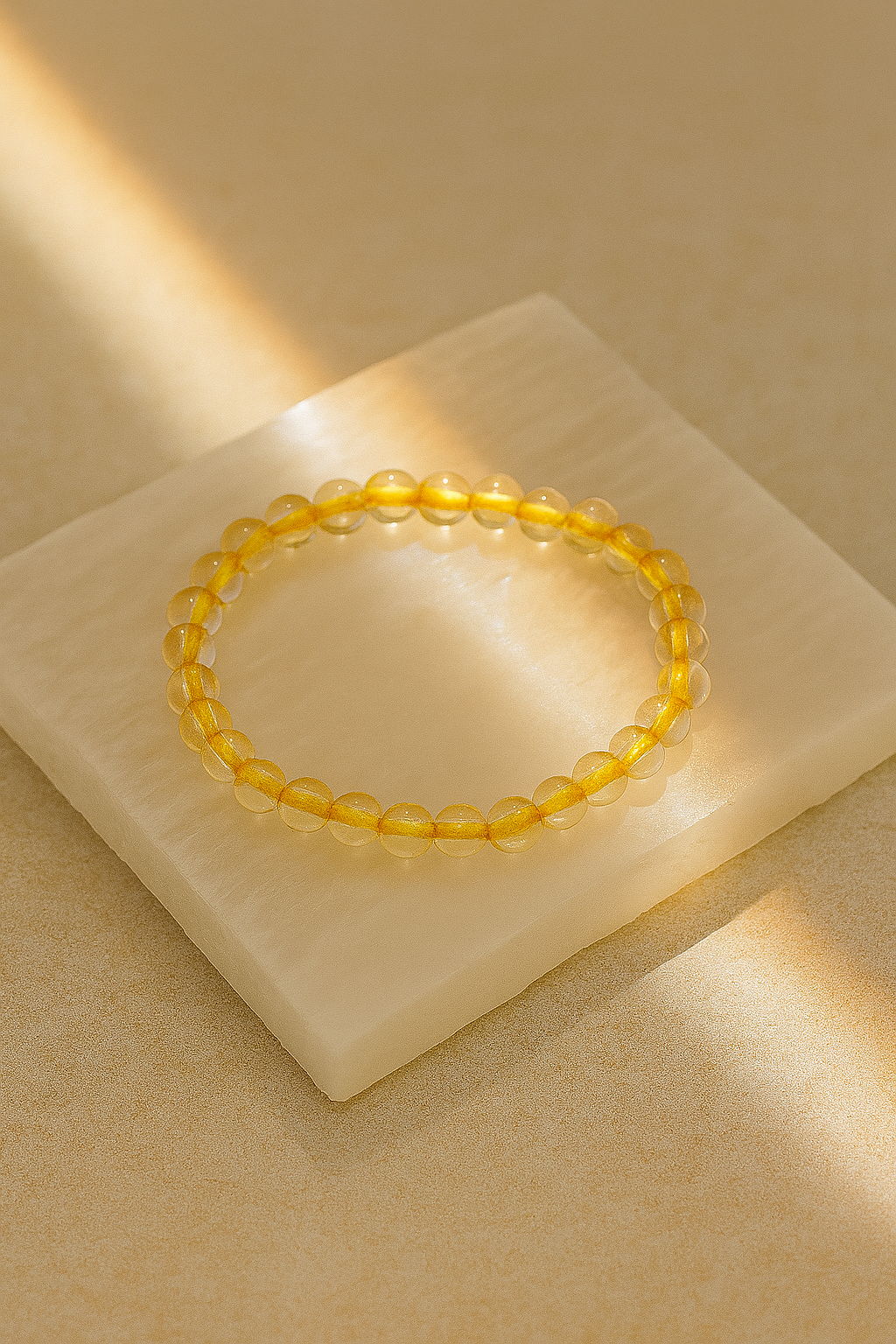 Citrine 4MM Beads Bracelet