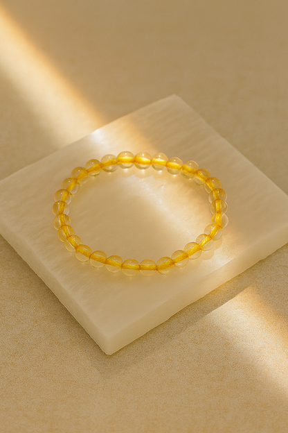 Citrine 4MM Beads Bracelet