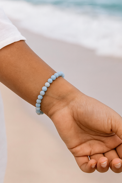 Angelite 8MM Beads Bracelet