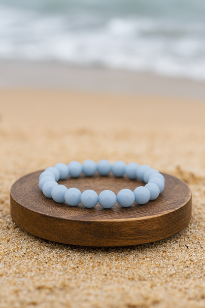 Angelite 8MM Beads Bracelet