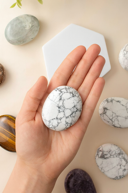 Howlite Palm Stone