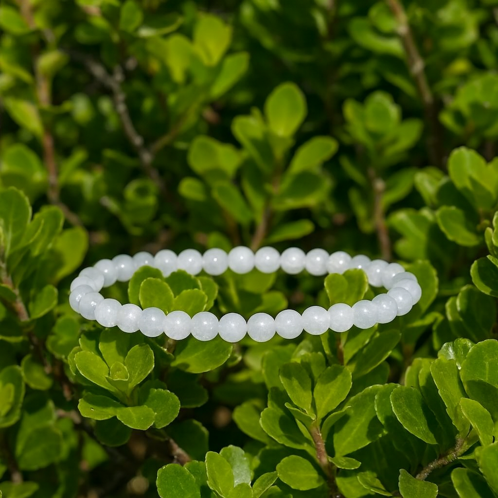 White Moonstone 4MM Beads Bracelet
