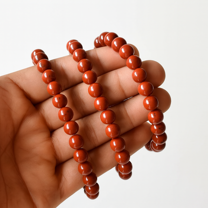 Red Jasper 8MM Beads Bracelet