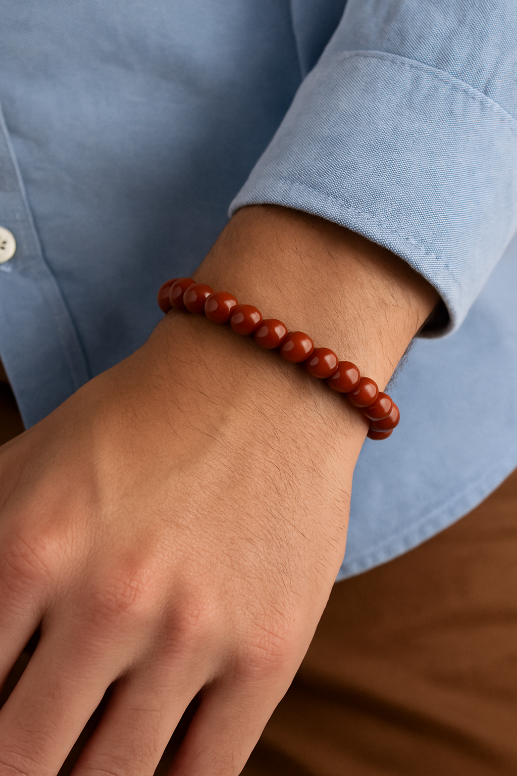 Red Jasper 8MM Beads Bracelet