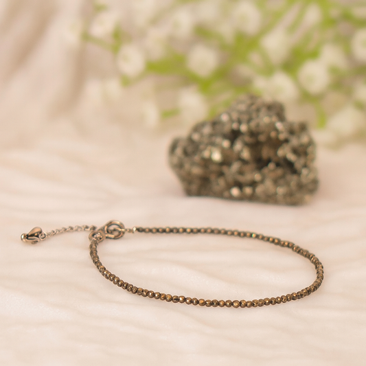 Pyrite 2MM Diamond Cut Bracelet/ Anklet