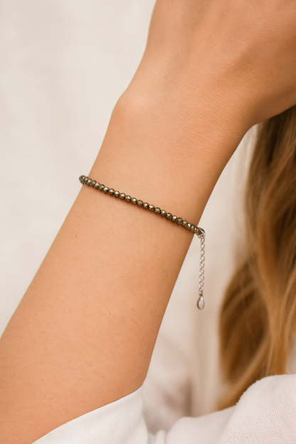 Pyrite 2MM Diamond Cut Bracelet/ Anklet