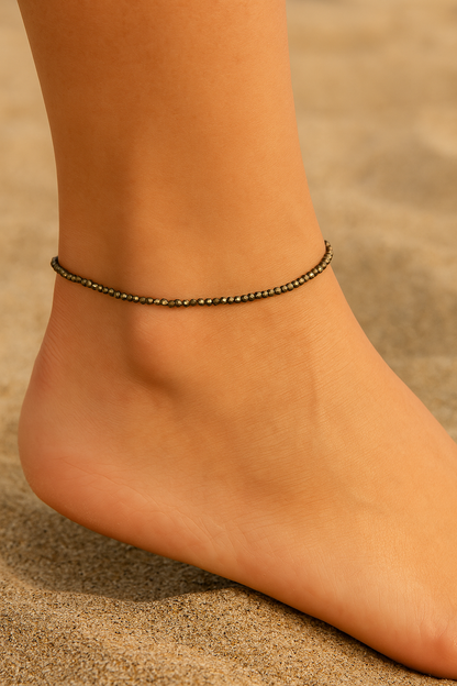 Pyrite 2MM Diamond Cut Bracelet/ Anklet