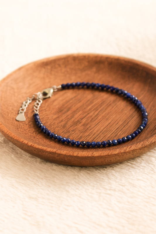 Lapis Lazuli 2MM Diamond Cut Bracelet/Anklet