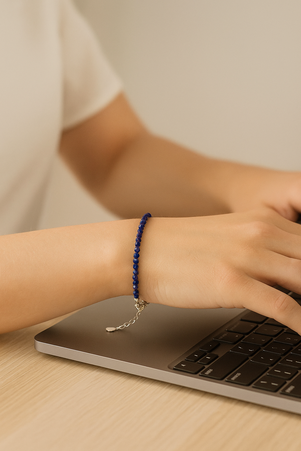 Lapis Lazuli 2MM Diamond Cut Bracelet/Anklet