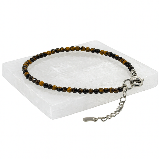 Tiger's Eye 4MM Diamond Cut Bracelet