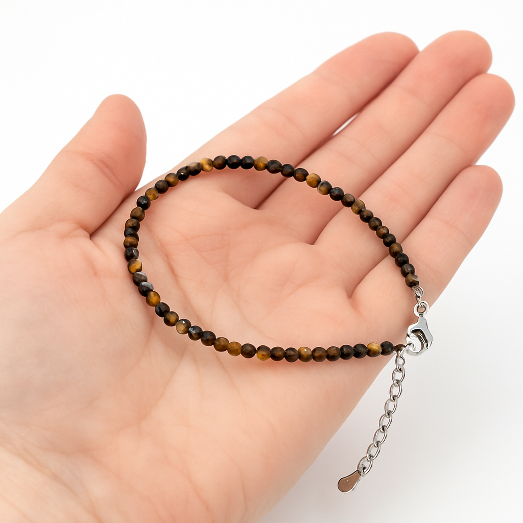 Tiger's Eye 4MM Diamond Cut Bracelet