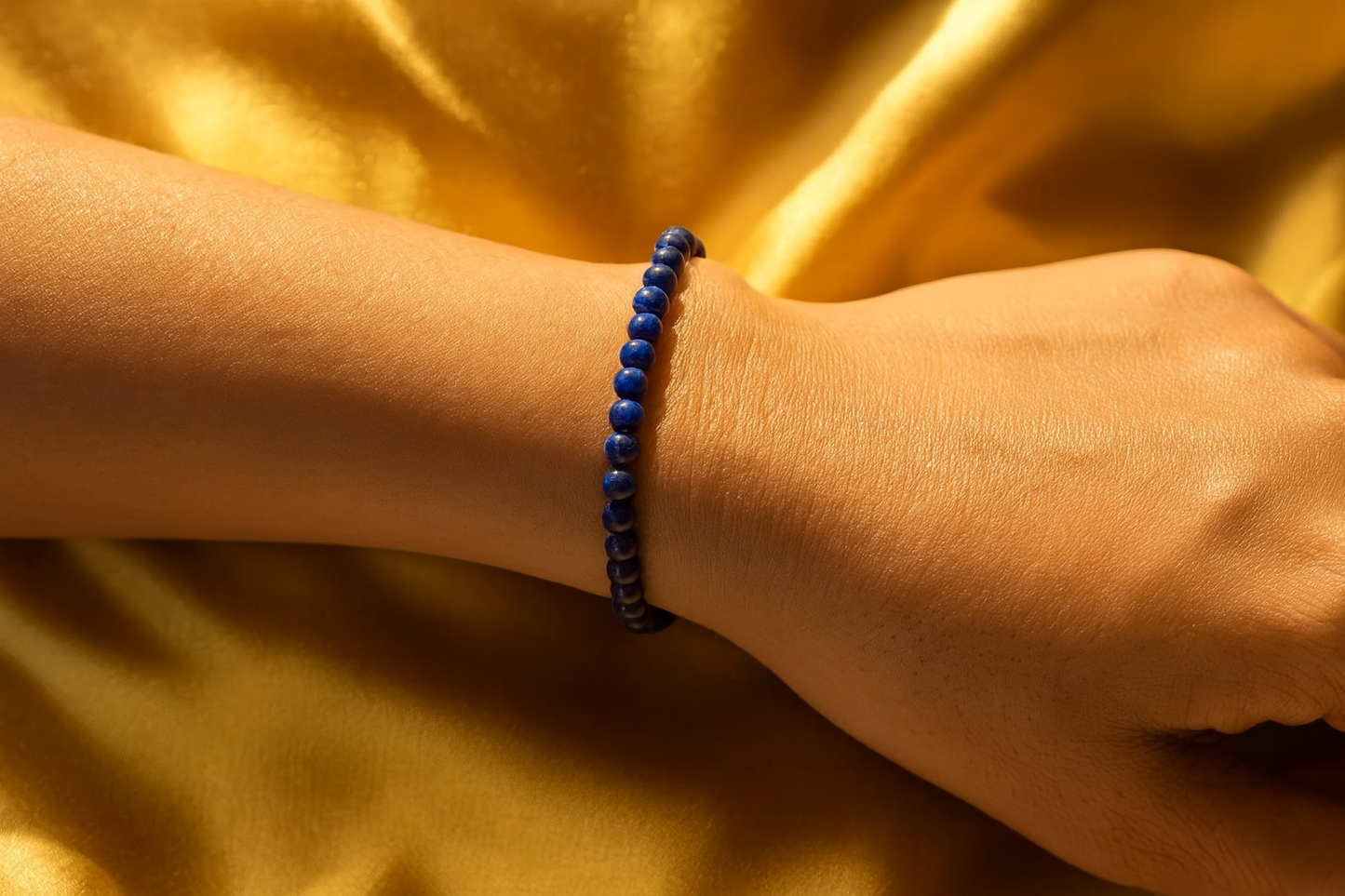 Lapis Lazuli 4 MM Beads Bracelet