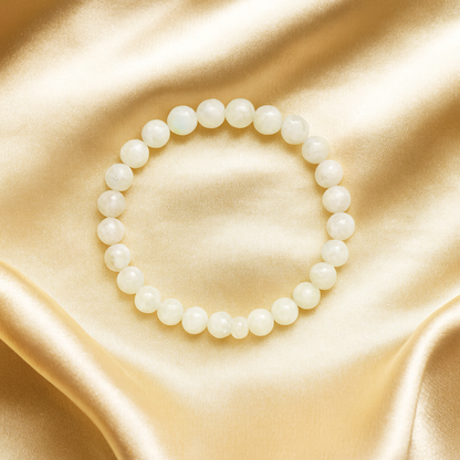 White Moonstone 8 MM Beads Bracelet