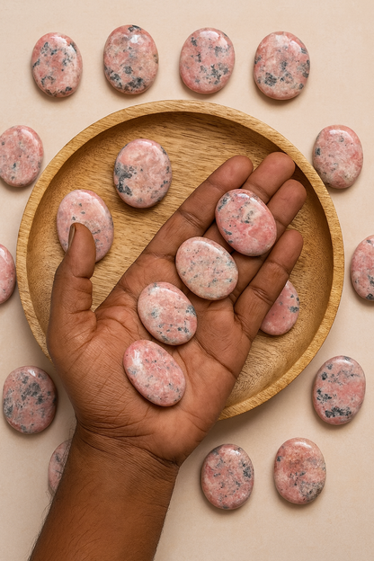 Rhodochrosite Palm Stone
