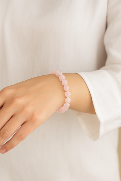 Rose Quartz 8MM Beads Bracelet