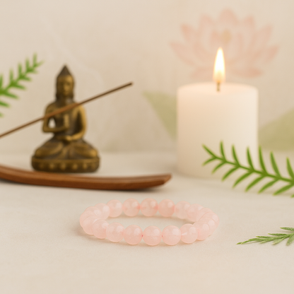 Rose Quartz 8MM Beads Bracelet