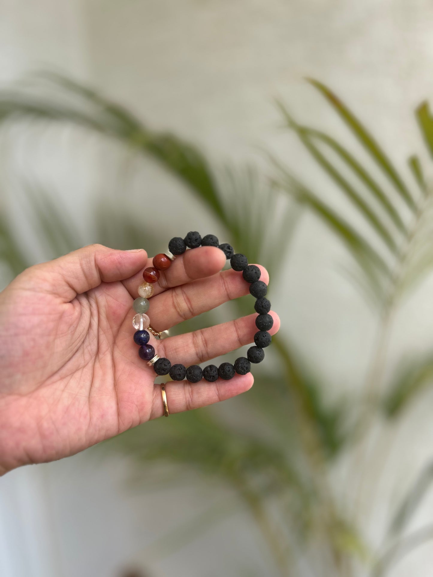 7 Chakra & Lava 8MM Beads Bracelet
