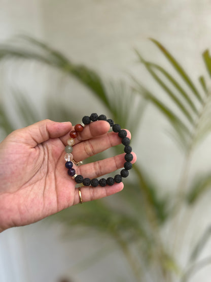 7 Chakra & Lava 8MM Beads Bracelet