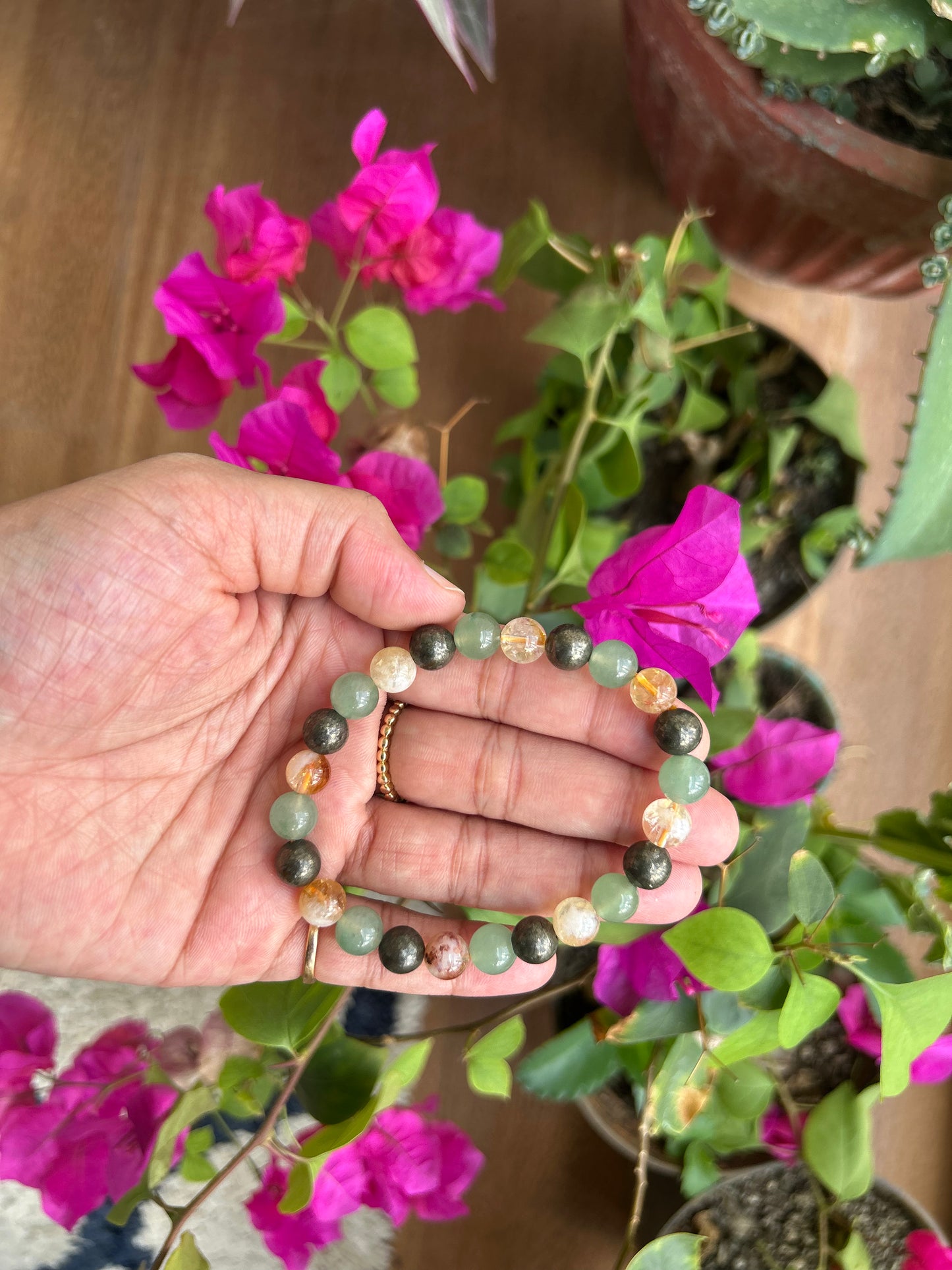 Triple Abundance 8MM Beads Bracelet