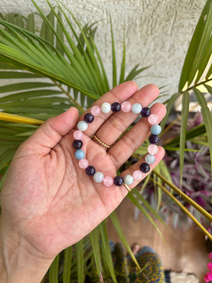 Triple Healing And Love 8MM Beads Bracelet