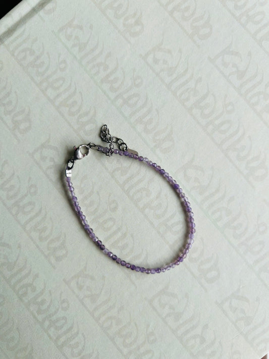 Amethyst 2MM Diamond Cut Bracelet / Anklet