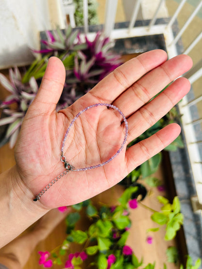 Amethyst 2MM Diamond Cut Bracelet / Anklet