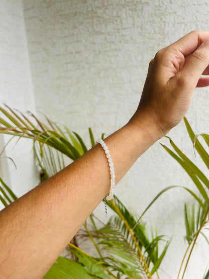 Moonstone 4MM Diamond Cut Bracelet