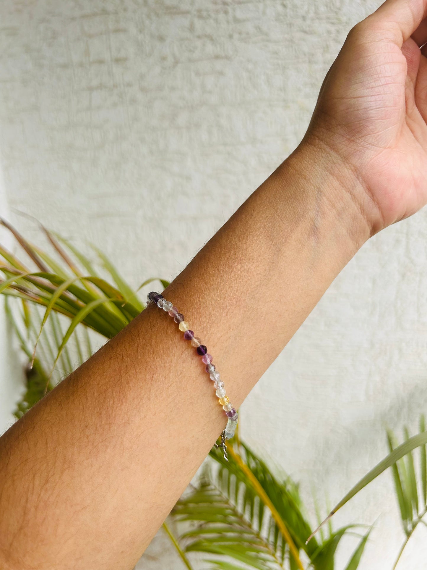 Flourite 4MM Diamond Cut Bracelet